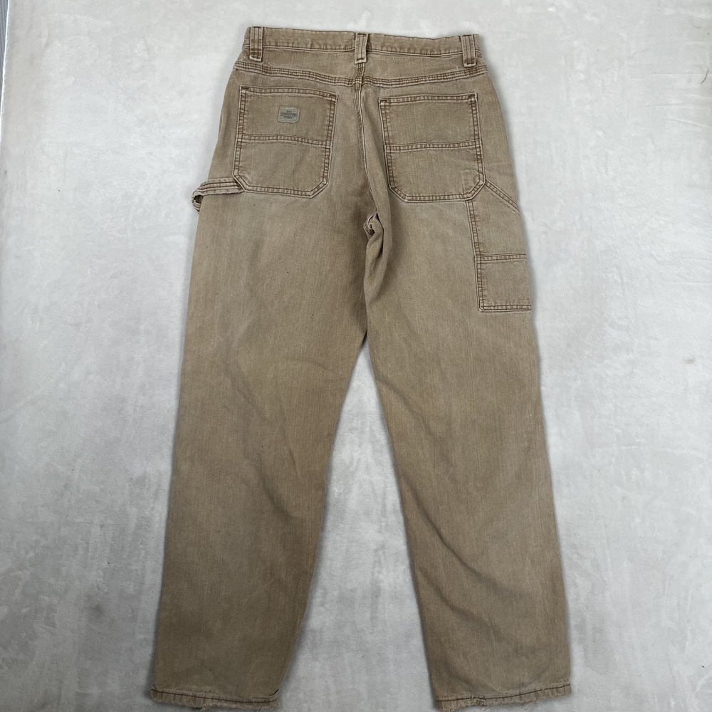 Vintage Lee Dungarees Carpenter Jeans Mens 32x32 Beige Regular Straight Denim